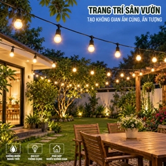 Dây Treo Đui Đèn Trang Trí Đúc Liền Dây Kín Nước E27 SOPOKA