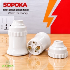Đuôi bóng đèn ren vặn xoáy E27 loe trong nhà SOPOKA