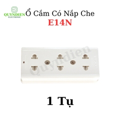 Ổ Cắm 3 Cửa Có Nắp Che An Toàn E14N Chịu Nhiệt Chống Cháy