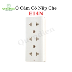 Ổ Cắm 3 Cửa Có Nắp Che An Toàn E14N Chịu Nhiệt Chống Cháy