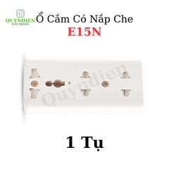 Ổ Cắm 3 Cửa Có Nắp Che An Toàn E15N Chịu Nhiệt Chống Cháy
