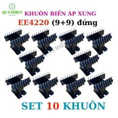Khuôn Biến Áp Xung EE4220 (9+9) Vuông Đứng