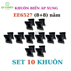 Khuôn Biến Áp Xung EE6527 Nằm Đen (8+8 Chân)
