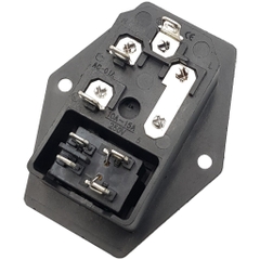 Ổ cắm nguồn AC-01A 250V-10A tích hợp công tắc có tặng kèm 1 cầu chì