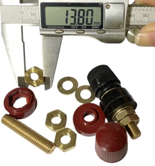 Cặp Jack loa JS555 Cọc Đồng NẮP NHỰA Đỏ Đen trục 8mm