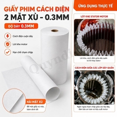 Giấy Phim Cách Điện Trắng 2 Mặt Xù Dày 0.3mm