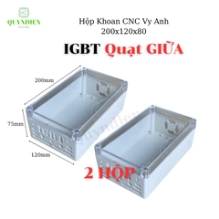 Hộp nhựa khoan IGBT Quạt Giữa 200x120x75mm Trắng nắp Trong
