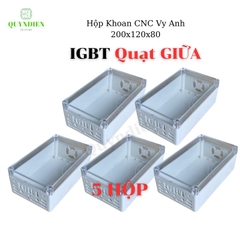 Hộp nhựa khoan IGBT Quạt Giữa 200x120x75mm Trắng nắp Trong
