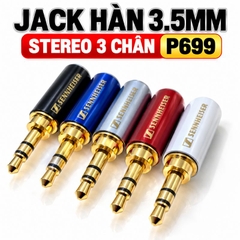 Jack 3.5mm Stereo 3 Chân P699, Đầu Jack AUX 3 Lõi