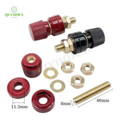 Cọc Đồng M8 - 8mm NẮP NHỰA (Đỏ + Đen)