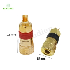 Jack Loa M8 8mm 200A Cốt Đồng (Đỏ + Đen), Cọc Đồng M8 Lắp Bình PIN Acquy