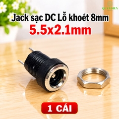 Jack Sạc DC 5.5x2.1mm Có Tán Lỗ Khoét 8mm