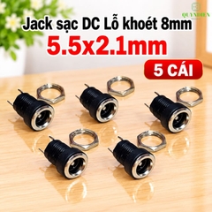 Jack Sạc DC 5.5x2.1mm Có Tán Lỗ Khoét 8mm