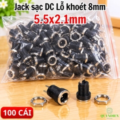 Jack Sạc DC 5.5x2.1mm Có Tán Lỗ Khoét 8mm