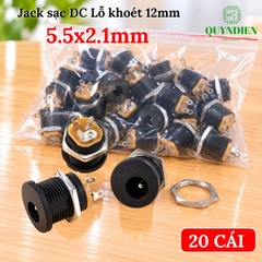 Jack Sạc DC 5.5x2.1mm Có Tán Lỗ Khoét 12mm