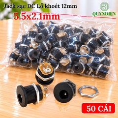 Jack Sạc DC 5.5x2.1mm Có Tán Lỗ Khoét 12mm