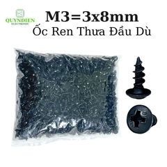 Ốc Vít Nhọn Đầu Dù Ren Thưa M3x8mm -  Túi 1000 Con