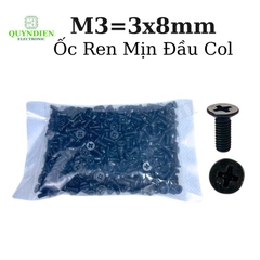 Ốc Vít Ren Mịn Đầu COL M3x8mm - Túi 500 Con
