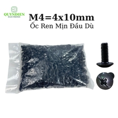 Ốc Vít Đầu Dù Ren Mịn M4x10mm Màu Đen - 1.000 Con