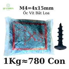 Ốc Vít Nhọn M4x15 Bắt Thùng Loa Ren Thưa Taiwan dài 15mm - Túi 1 Kg