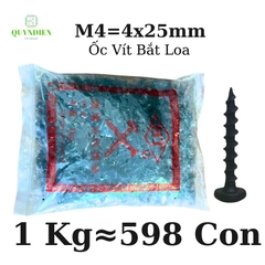 Ốc Vít Nhọn M4x25 Bắt Thùng Loa Ren Thưa Taiwan dài 25mm - Túi 1 Kg