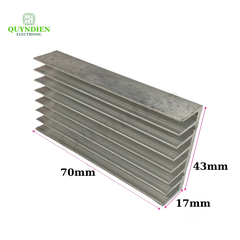 Nhôm Tản Nhiệt 8 Cánh 70x43x17mm