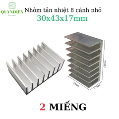 Nhôm Tản Nhiệt 8 Cánh Nhỏ 30x43x17mm