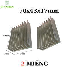 Nhôm Tản Nhiệt 8 Cánh Nhỏ 70x43x17mm