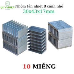 Nhôm Tản Nhiệt 8 Cánh Nhỏ 30x43x17mm