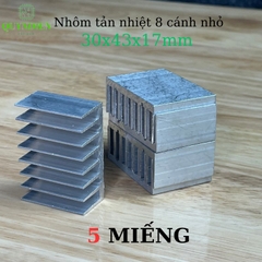 Nhôm Tản Nhiệt 8 Cánh Nhỏ 30x43x17mm