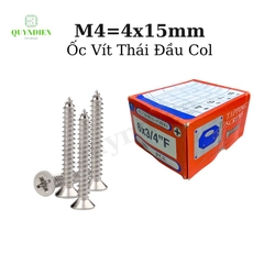 Ốc vít Thái M4x15mm ren xoắn đầu Col dài 15mm - 100 Con