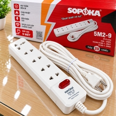 Ổ cắm lõi sứ chống cháy Con tắc 5 cửa 2200W