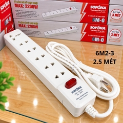 Ổ cắm lõi sứ chống cháy Con tắc 6 cửa 2200W