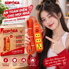 Ổ Cắm Nút Nguồn Siêu Tải 4 Lỗ Thẳng 6000W