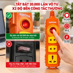 Ổ Cắm Nút Nguồn Siêu Tải 4 Lỗ Thẳng 6000W