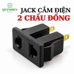 Ổ Jack Cắm AC 2 Lỗ gài Chấu Đồng