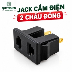 Ổ Jack Cắm AC 2 Lỗ gài Chấu Đồng