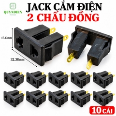 Ổ Jack Cắm AC 2 Lỗ gài Chấu Đồng