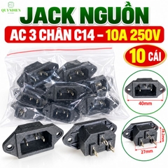 Ổ Jack Nguồn AC 3 Chấu 10A 250V