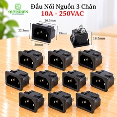 Ổ Jack Nguồn AC 3 Chân 10A 250VAC loại gài