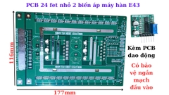 PCB Mạch Kích INVERTER 24 FET Nhỏ 12V DC ra AC– 2 Biến Áp EE42/E43 Đứng, Kèm Bo Dao Động KA3525