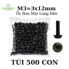 Ốc Vít Ren Mịn Đầu Long Đền M3x12mm