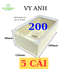 Hộp Nhựa Vy Anh 200x120x80mm Màu Trắng Nắp Trong