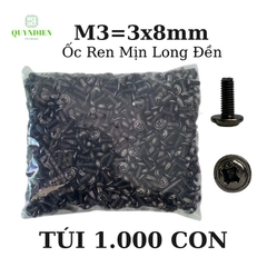 Ốc vít ren mịn M3x8mm đầu long đền dài 8mm - 1.000 Con