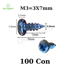Ốc vít nhọn đầu tròn M3 3x7mm