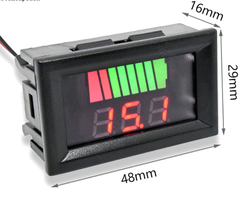 Thiết Bị Đo Dung Lượng Pin 12V 24V 36V 48V 60V Màn Hình LED Hiển Thị Điện Áp vôn kế báo pin cho ác quy