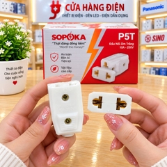 Phích cắm điện cái đầu nối âm trắng P5T SOPOKA