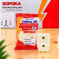 Phích cắm điện cái đầu nối âm trắng P5T SOPOKA