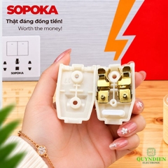 Phích cắm điện cái đầu nối âm trắng P5T SOPOKA