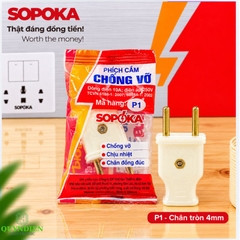 Phích cắm điện dương chân tròn 4mm chống vỡ SOPOKA P1